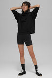 Hazy Mock Neck Pullover - Black