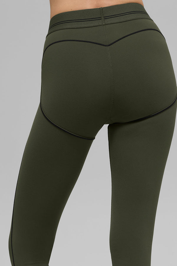 Airbrush High-Waist Heart Throb Legging - Green Olive/Black