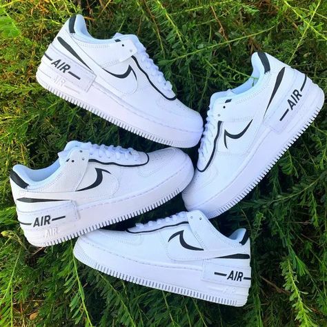 Nike Air Force Shadow White Black Custom1