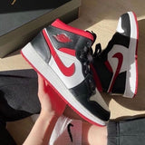 AIR JORDAN 1 MID GYM RED BLACK WHITE