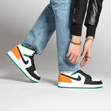 AIR JORDAN 1 MID SE WHITE LASER ORANGE LUCKY GREEN