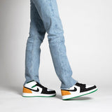 AIR JORDAN 1 MID SE WHITE LASER ORANGE LUCKY GREEN