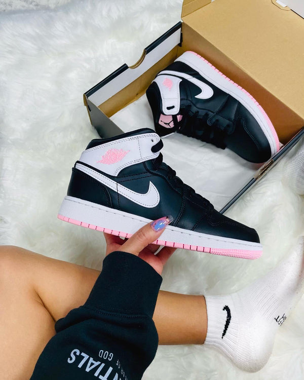 AIR JORDAN 1 MID ARCTIC PINK BLACK