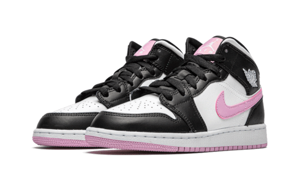 AIR JORDAN 1 MID WHITE BLACK LIGHT ARCTIC PINK