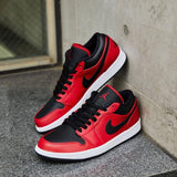 AIR JORDAN 1 LOW REVERSE BRED PEBBLED SWOOSH