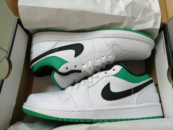 AIR JORDAN 1 LOW WHITE LUCKY GREEN BLACK