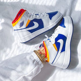 AIR JORDAN 1 MID WHITE LASER ORANGE DEEP ROYAL BLUE