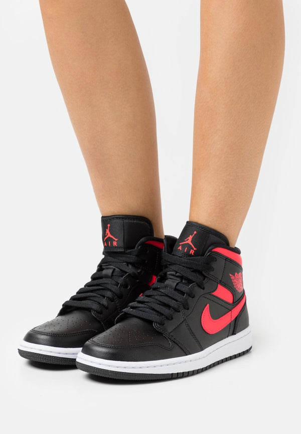 AIR JORDAN 1 MID BLACK SIREN RED