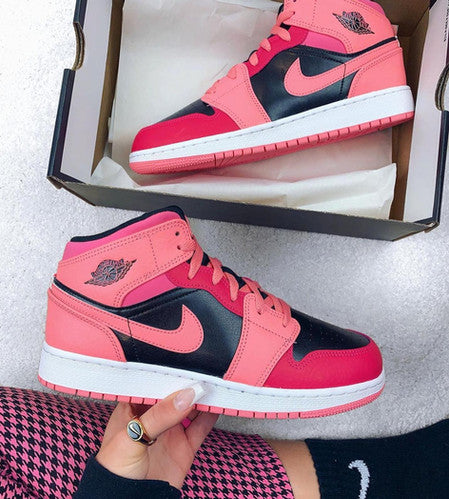 AIR JORDAN 1 MID CORAL CHALK PINK